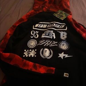 Bape FW19 Performance hoodie (red camo)
